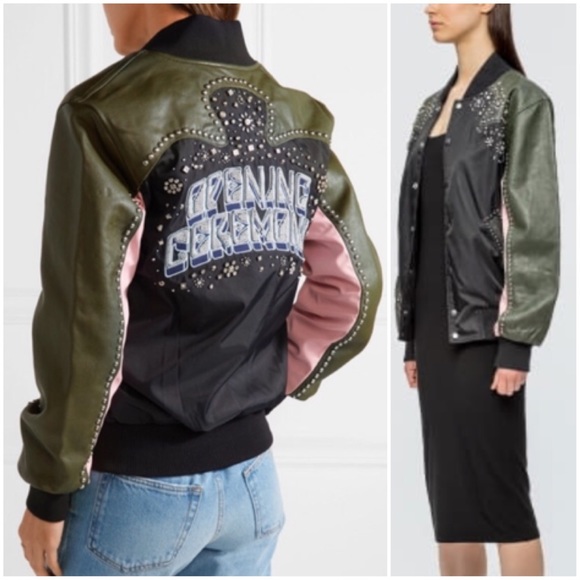 Opening Ceremony Jackets & Blazers - NWT Opening Ceremony Western Studded Leather Bomber Jacket
